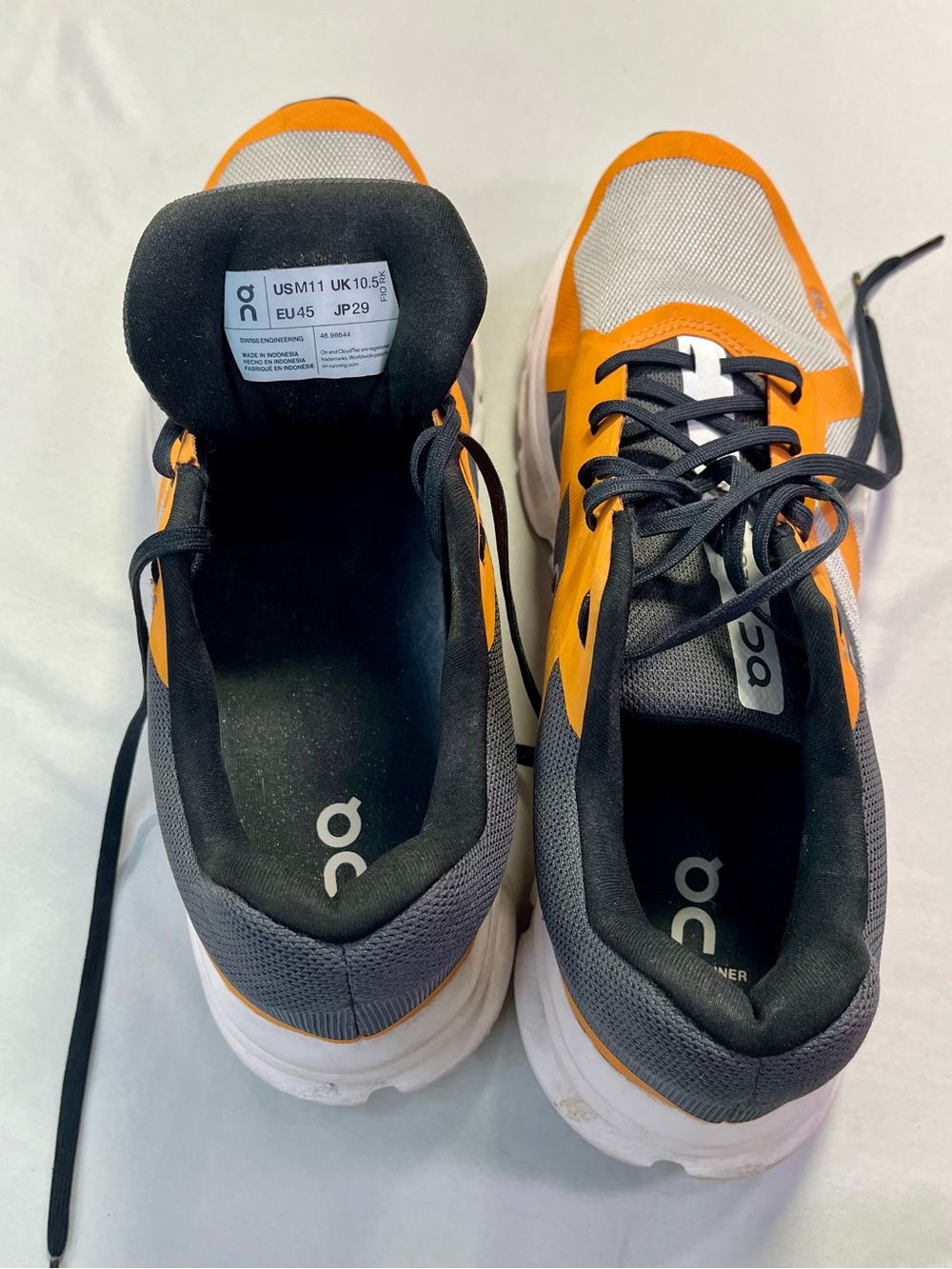 On Running Men's Cloudrunner Turmeric Frost Orange Grey Shoes Sneakers - 11 - Picture 4 of 12
